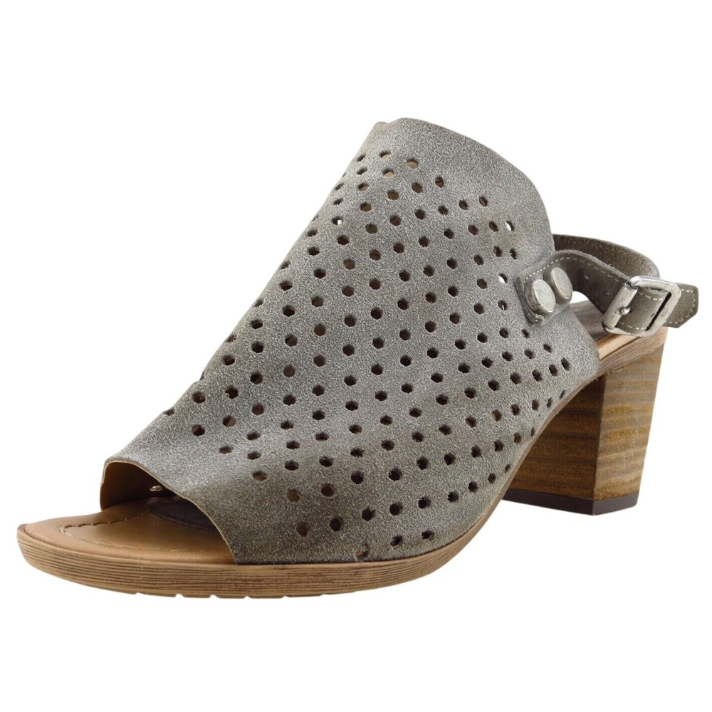 Sophia Milano Women Sz 6.5 M Gray Slingback Leather Shoes